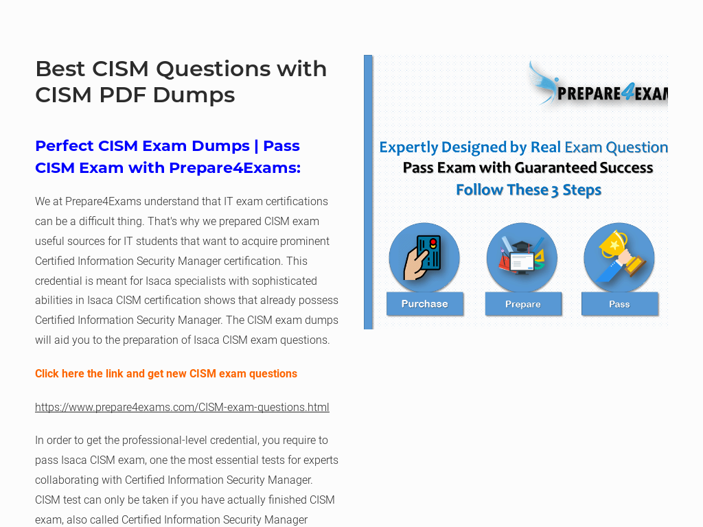 CISM Sample Questions Pdf