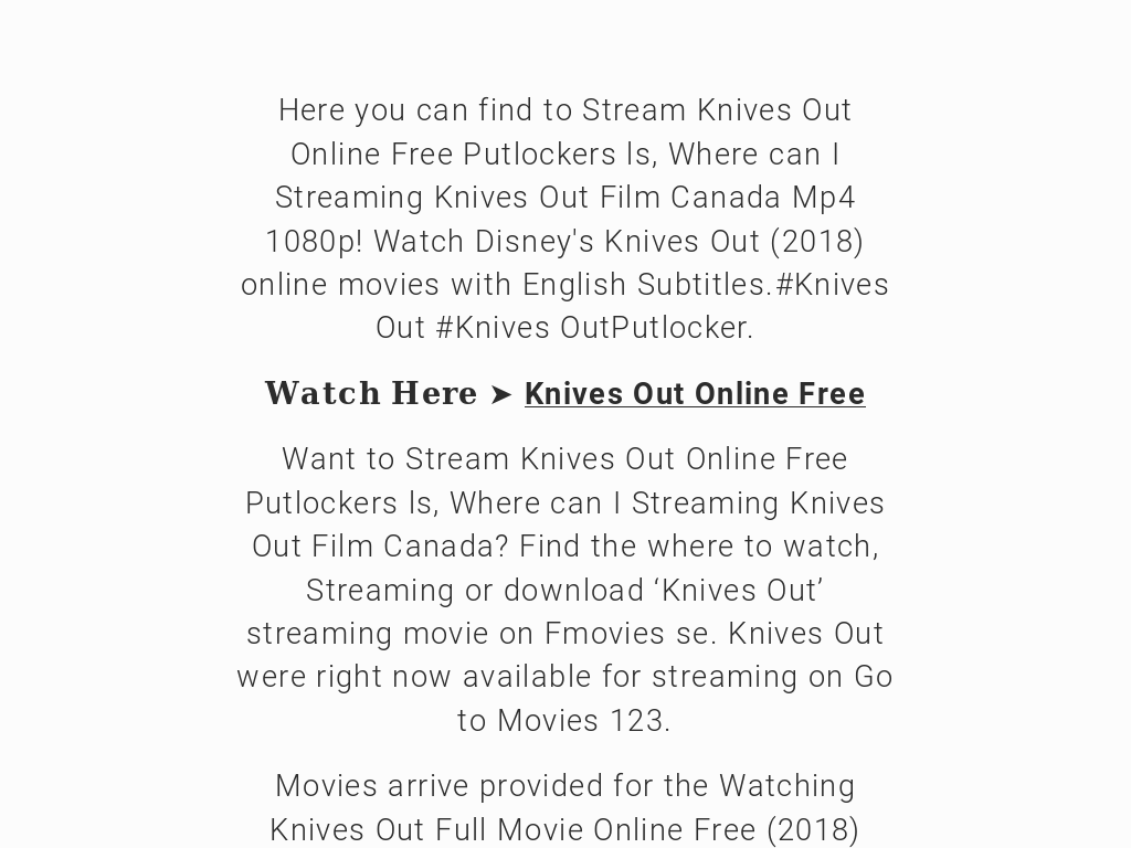 ‹gomovies› Watch Knives Out [2019] Online For Free