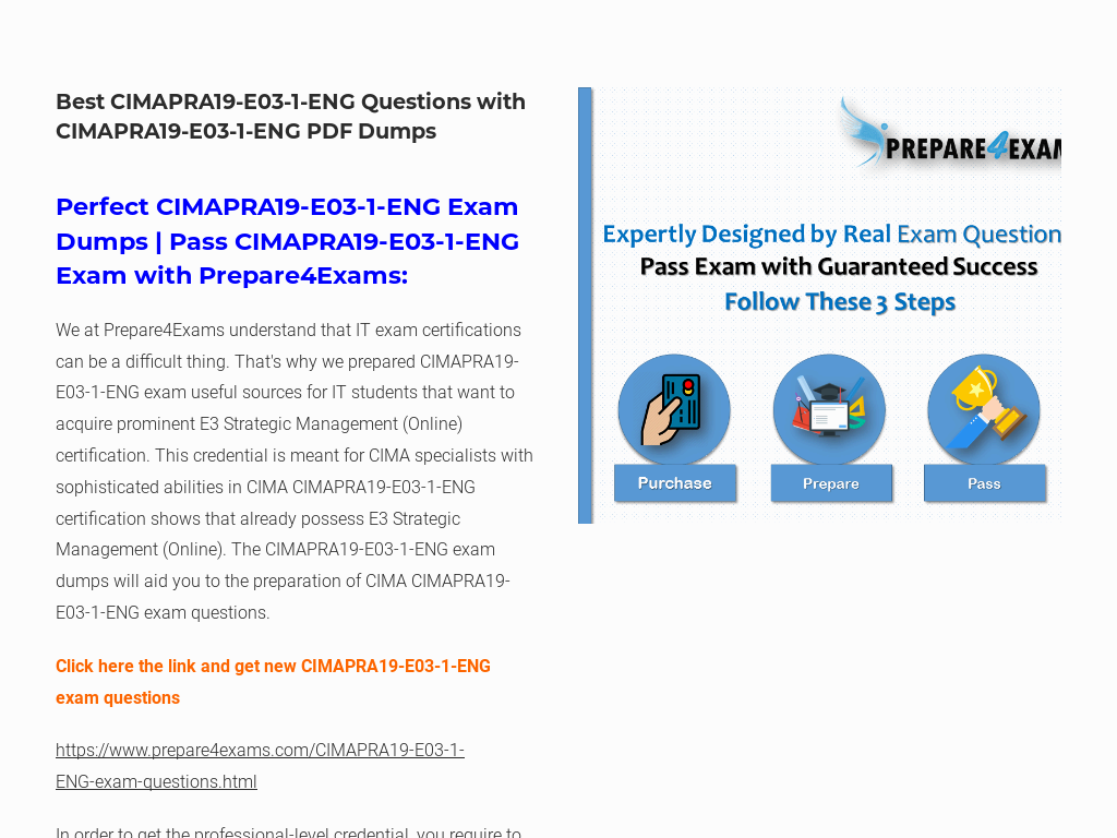 Best CIMAPRA19-E03-1-ENG Questions with CIMAPRA19-E03-1-ENG PDF Dumps