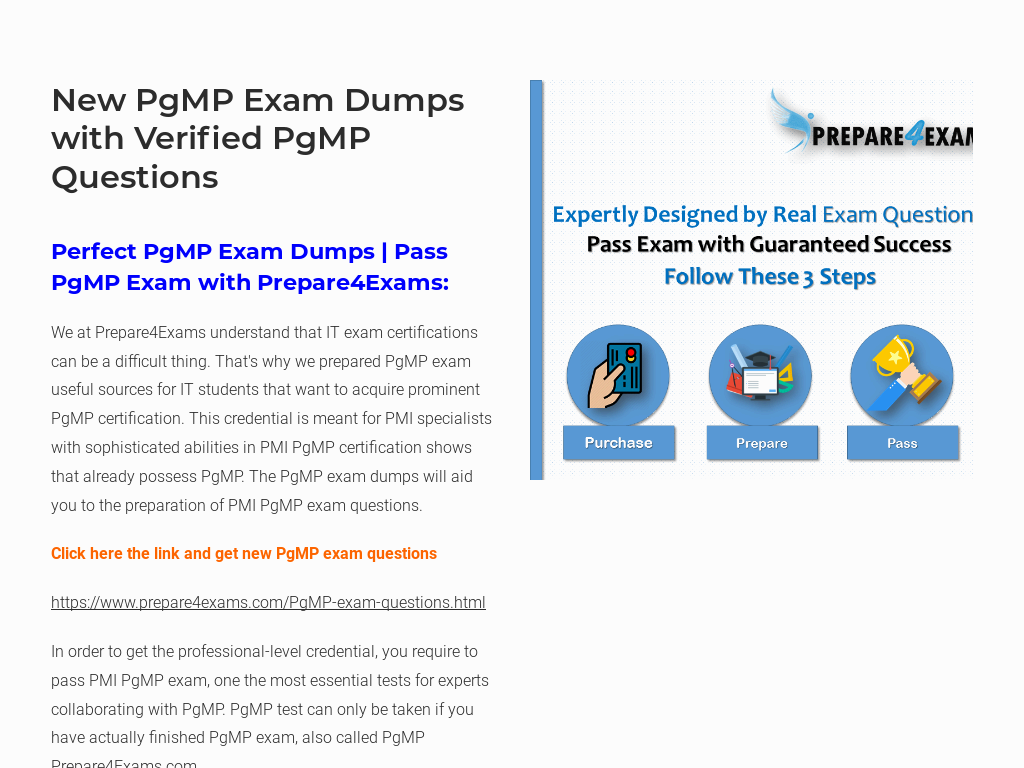 Reliable PgMP Braindumps Ebook