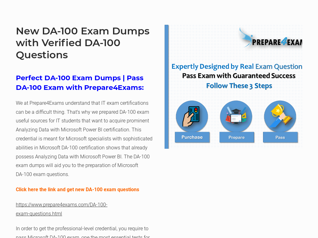 Valid Dumps DA-100 Ebook